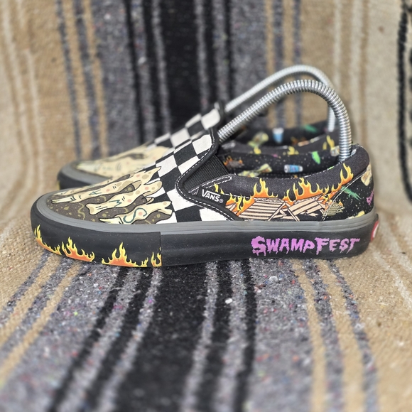 Rare Limited Vans Florideah Swampfest Slip-On BMX PopCush Pro Shoes Size 5.5 - Picture 3 of 7